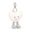 Jellycat Amuseables Cream Heart Bag Charm 13cm 5 inches