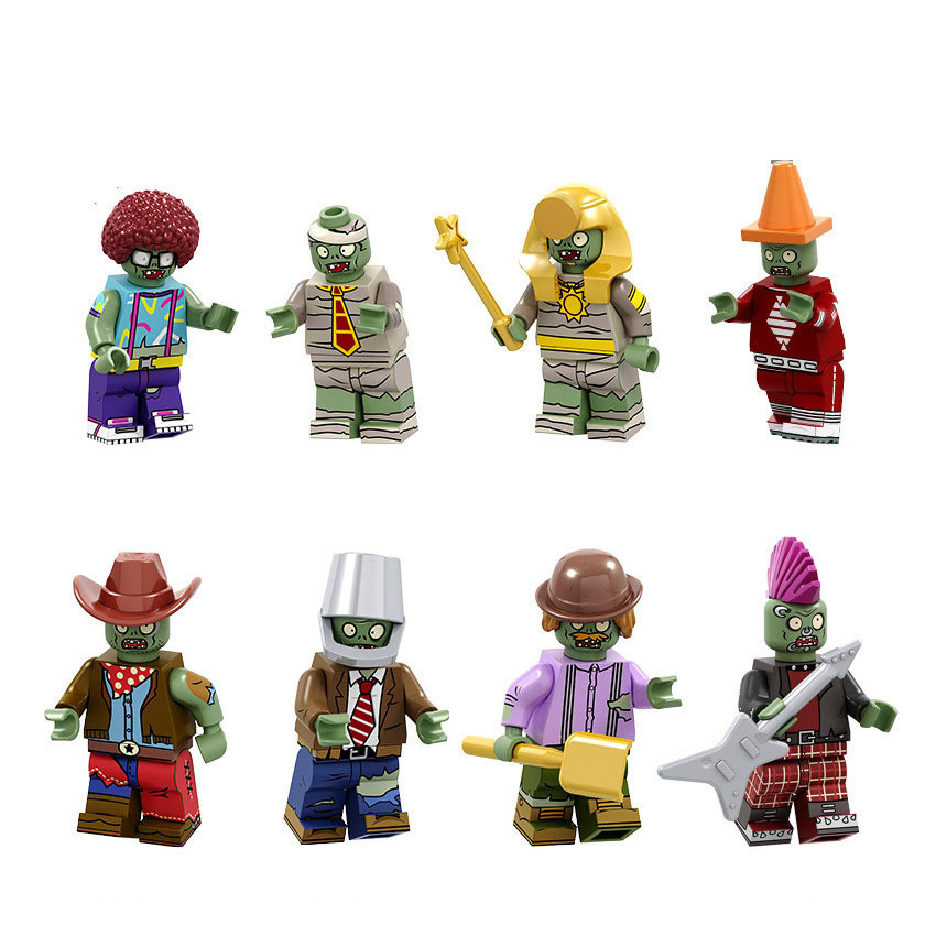 Plants Vs Zombie Brick Minifigure Custom Set A 8 Pcs