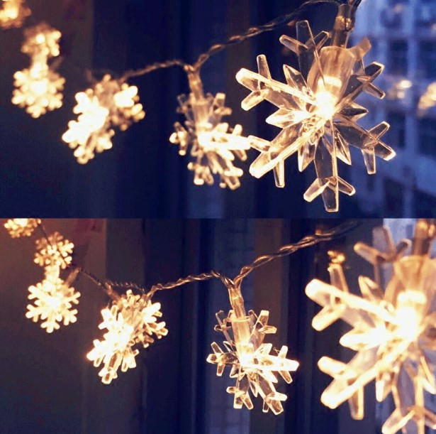 Snowflake Shape LED Christmas Lights - 5 Meters /  16 Feet