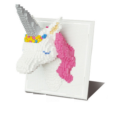 Unicorn 3D Mural Custom Brick Building Kit