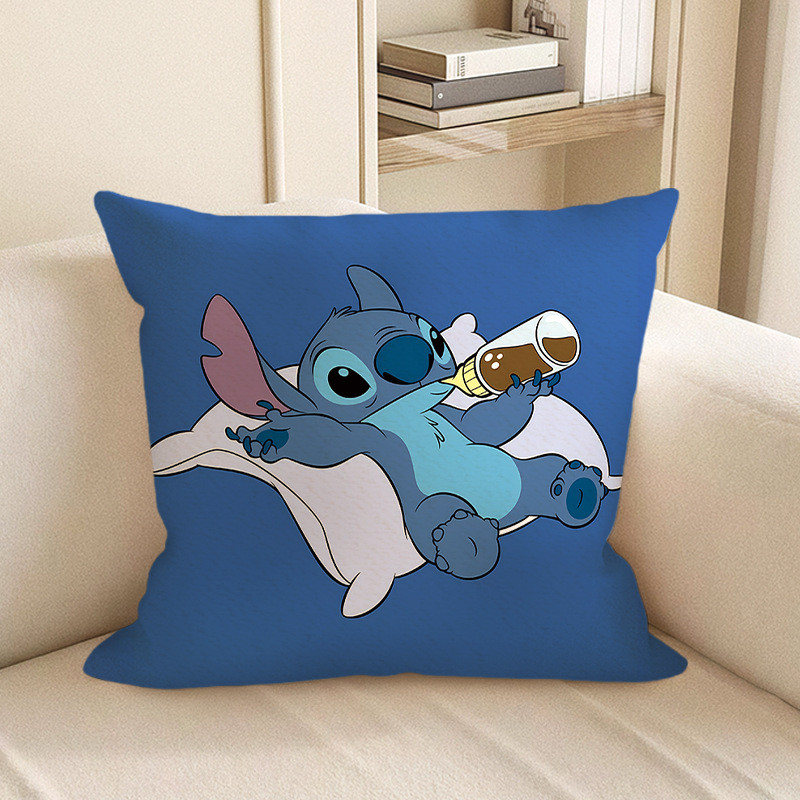 Disney Stitch Drinking From Bottle Soft Stuffed Plush Pillow Multiple Sizes