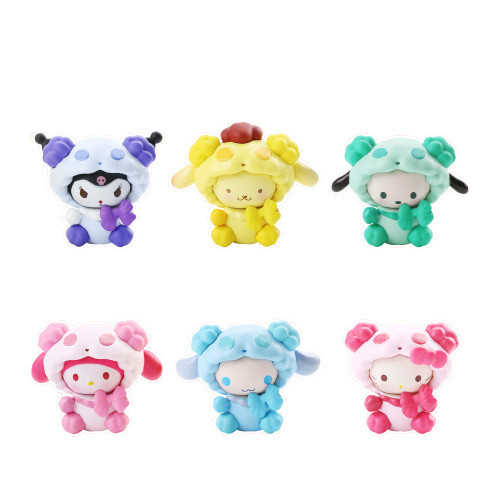 Kuromi Pompom Purin Pc Dog Melody Cinnamoroll Hello Kitty From Sanrio Cute Dress Up Figure Statue 6 Pcs Set