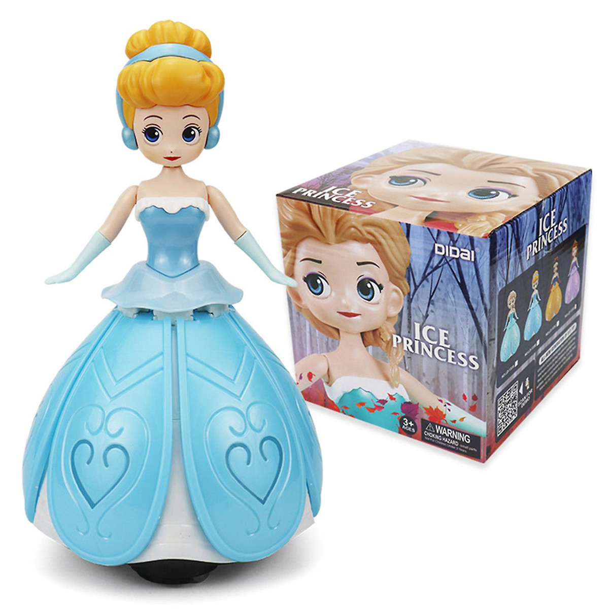 Dancing Princess Series: Cinderella Spinning with Colorful Lights Effects and Music