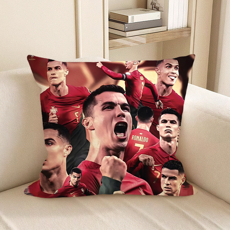 Cristiano Ronaldo Facial Expressions Collage Soft Stuffed Plush Pillow Multiple Sizes