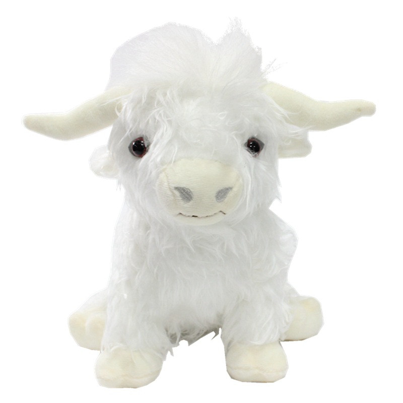 Living Nature Highland Cow White Plush Toy 25cm 9.8inches