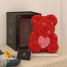 Valentine's Day Rose Bear - Box Set With Light Effect Rose Bear For Valentine's Day Gift