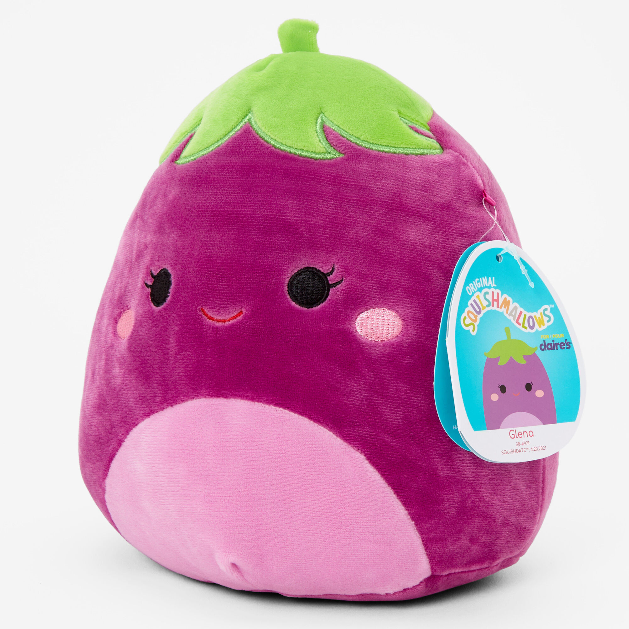 Squishmallows Claire's Exclusive Eggplant Plush Toy 20cm 7.87inches