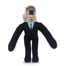 Skibidi Toilet Blue Suited Black Cameraman Plush Toy