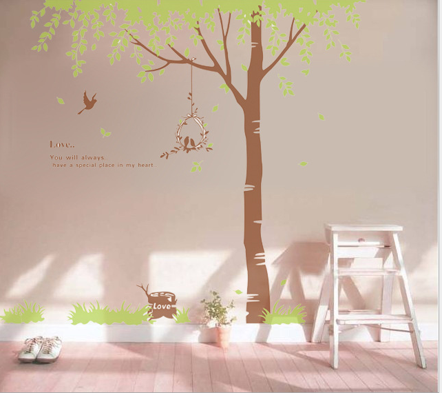 Lovebirds in Tree Wall Decal Sticker