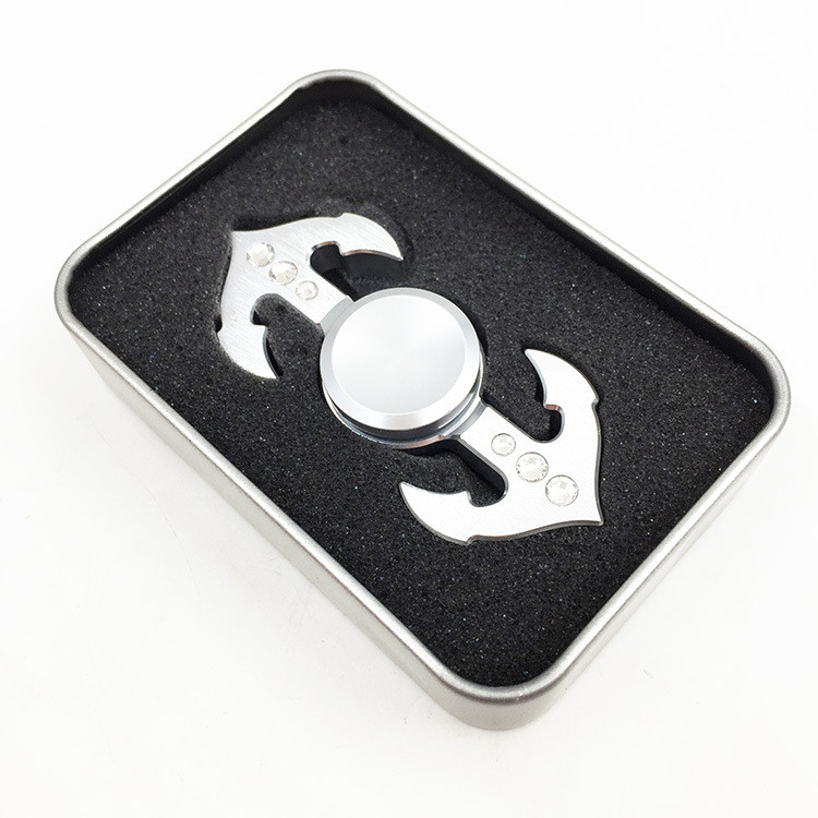 Anchor Shaped Jewel Studded Fidget Spinner