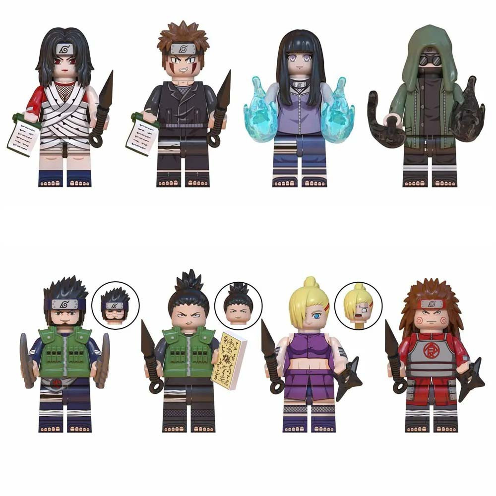 Naruto Team 8 & 10 Characters Brick Minifigure Custom Set 8 Pcs