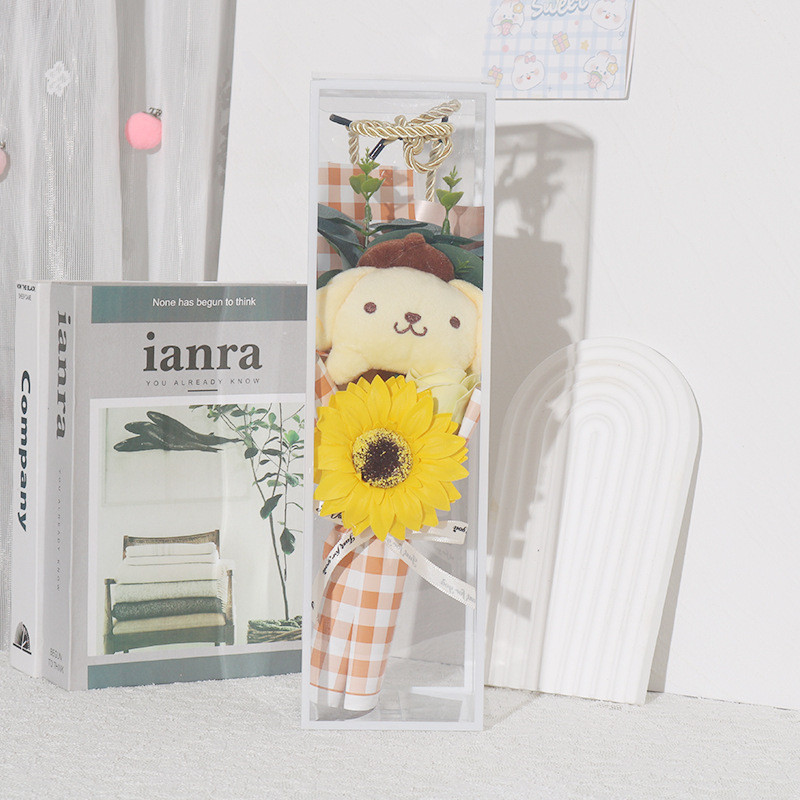 Pompompurin Sanrio Sunflower Bouquet Mother's Day Graduation Gift In Clear Box 32cm 12.6inches