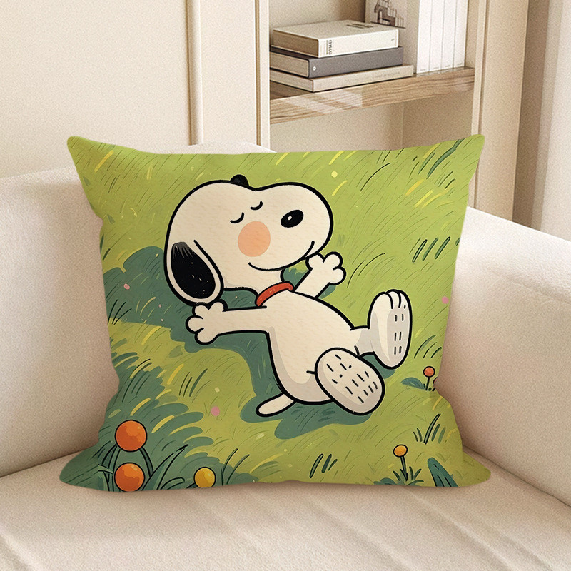 Snoopy Laying In Grass Soft Stuffed Plush Pillow Multiple Sizes