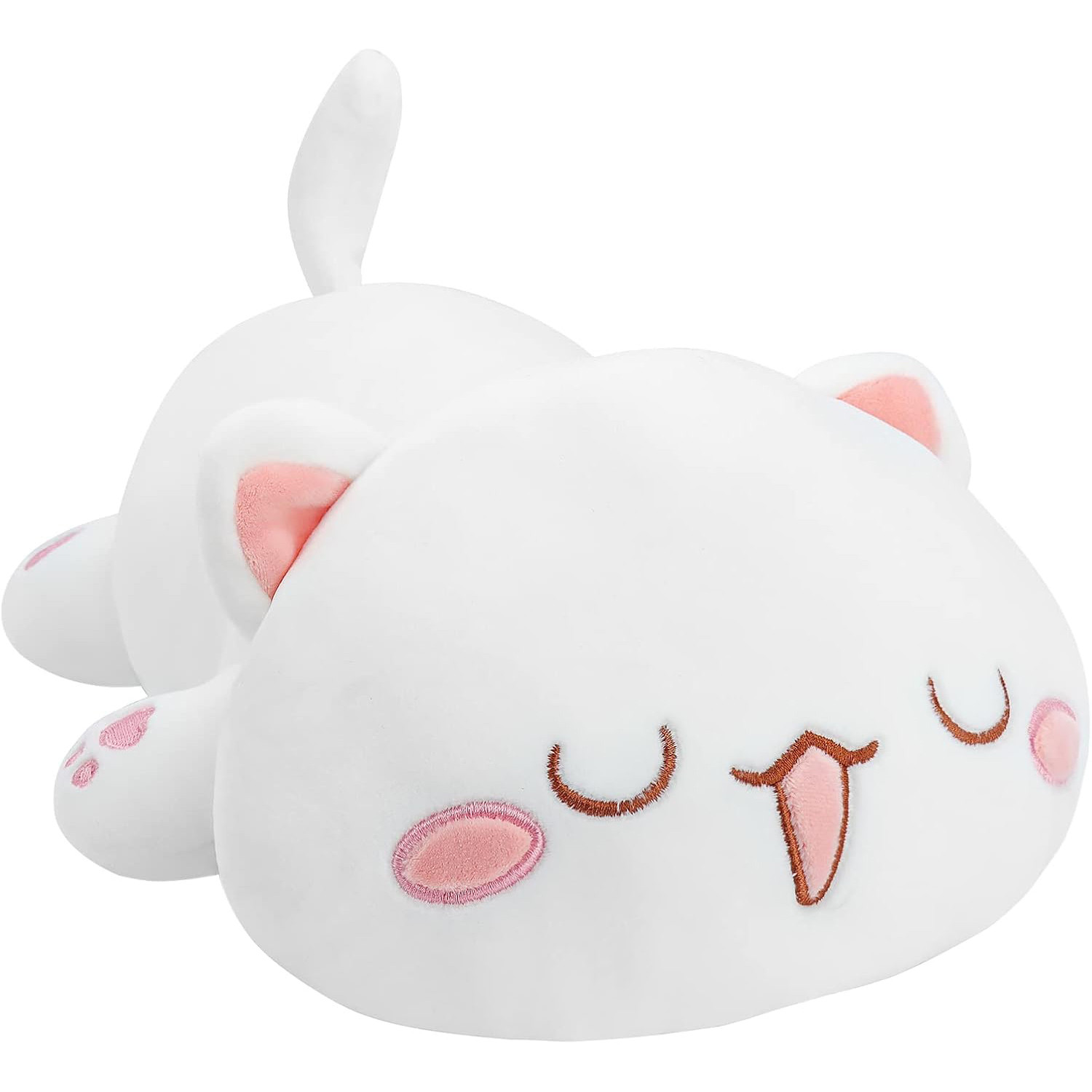 White Closed Eyes Cat Plush Toy 50cm 16.98inches