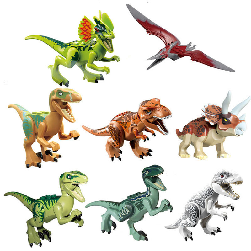 Dinosaurs Jurassic Brick Minifigure Custom Set 8 Pcs