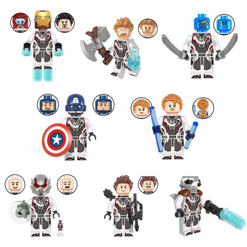 Marvel Avengers Endgame Characters With Advanced Tech Suit Brick Minifigure Custom Set 8 Pcs