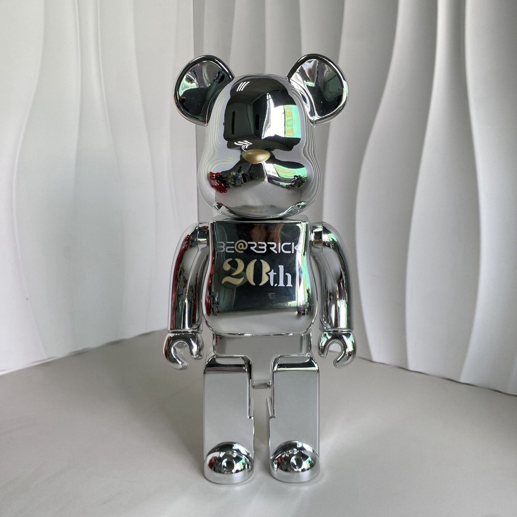 Bearbrick 20th Anniversary Model Silver 400% Figure 28cm 11.02inches