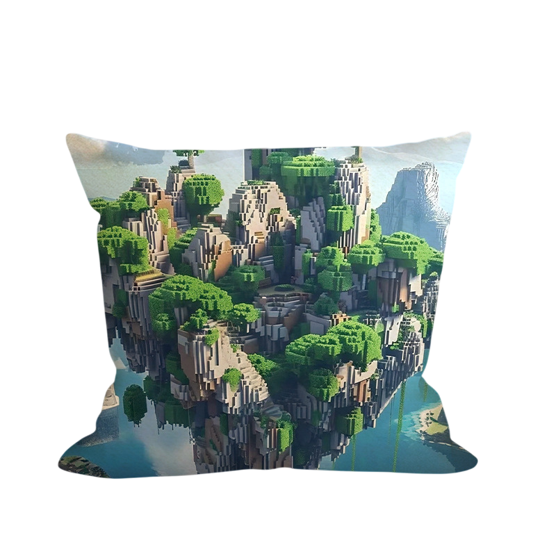 Minecraft Floating Mountains Soft Stuffed Plush Pillow Multiple Sizes