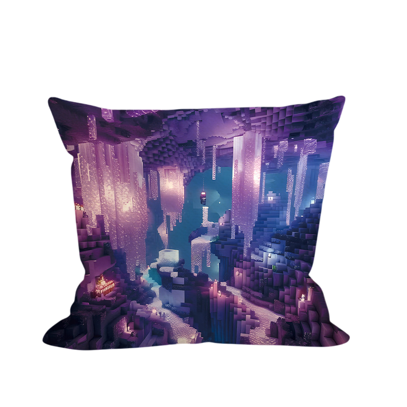 Minecraft Glowing Cave Soft Stuffed Plush Pillow Multiple Sizes