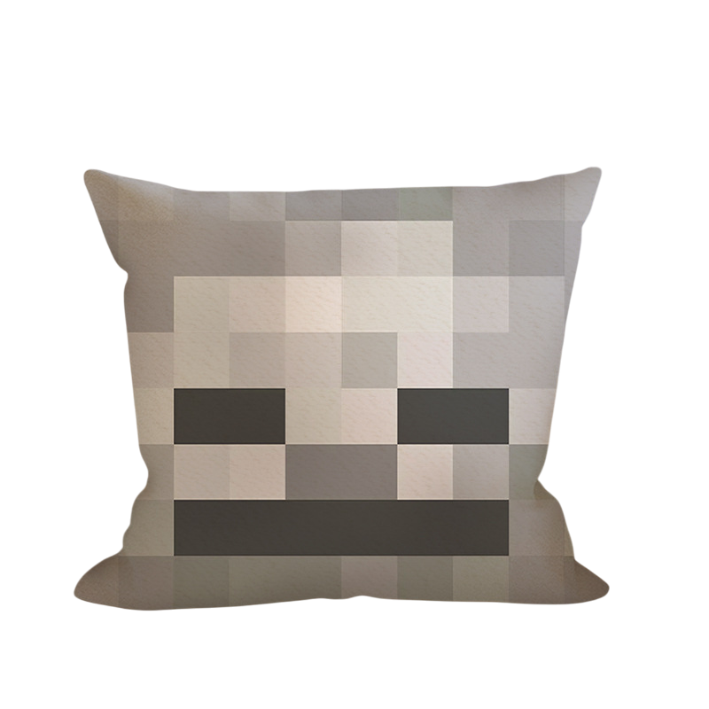 Minecraft Skeleton Head Soft Stuffed Plush Pillow Multiple Sizes