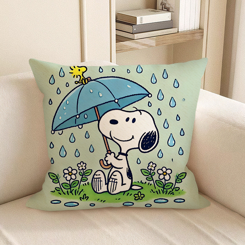 Snoopy In The Rain Soft Stuffed Plush Pillow Multiple Sizes