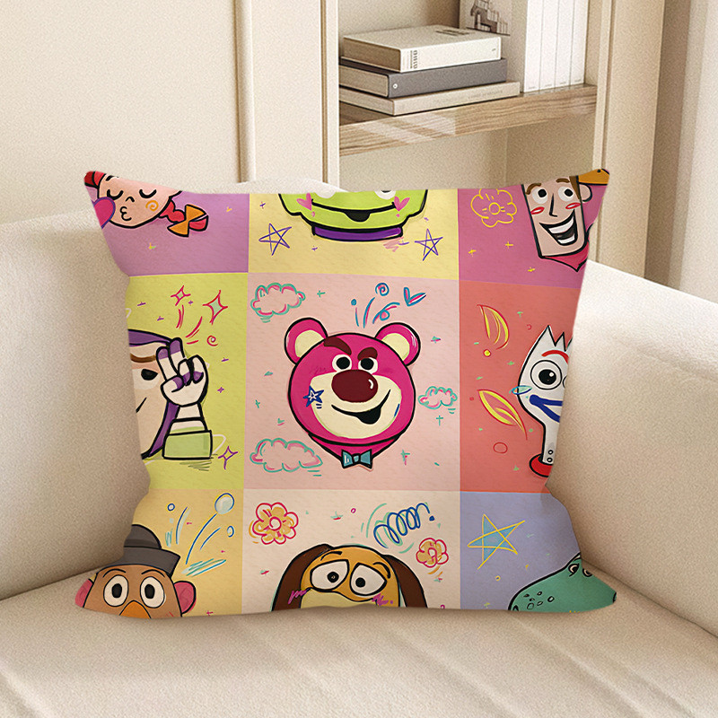 Disney Toy Story Character Collage Lotso Woody Buzz Soft Stuffed Plush Pillow Multiple Sizes