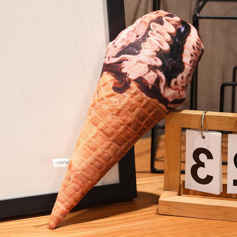 Realistic Ice Cream Cone Plush Pillow Multiple Sizes Taro