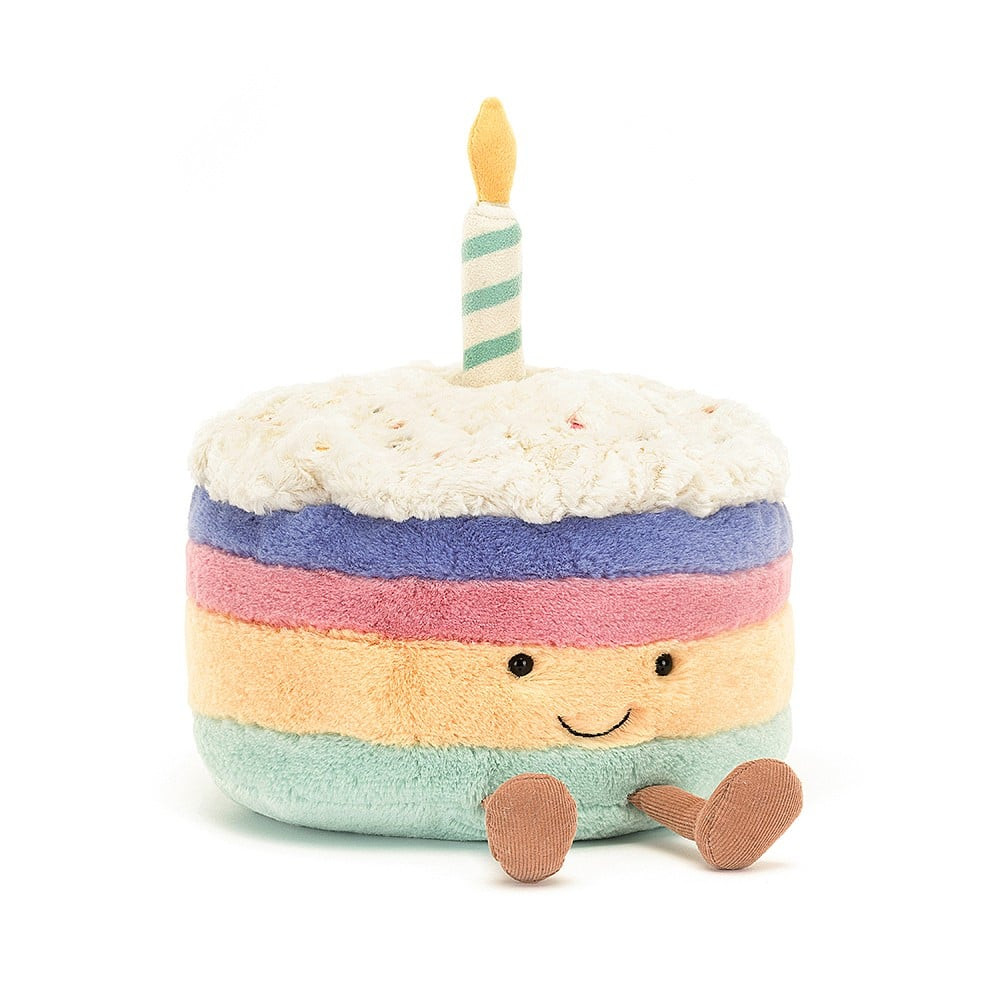 Jellycat Amuseables Rainbow Birthday Cake Soft Stuffed Plush 30cm 11.81inches