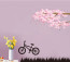 Pink Tree and Bike Wall Decal Sticker