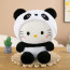 Hello Kitty Wearing Panda Costume Soft Stuffed Plush Multiple Sizes