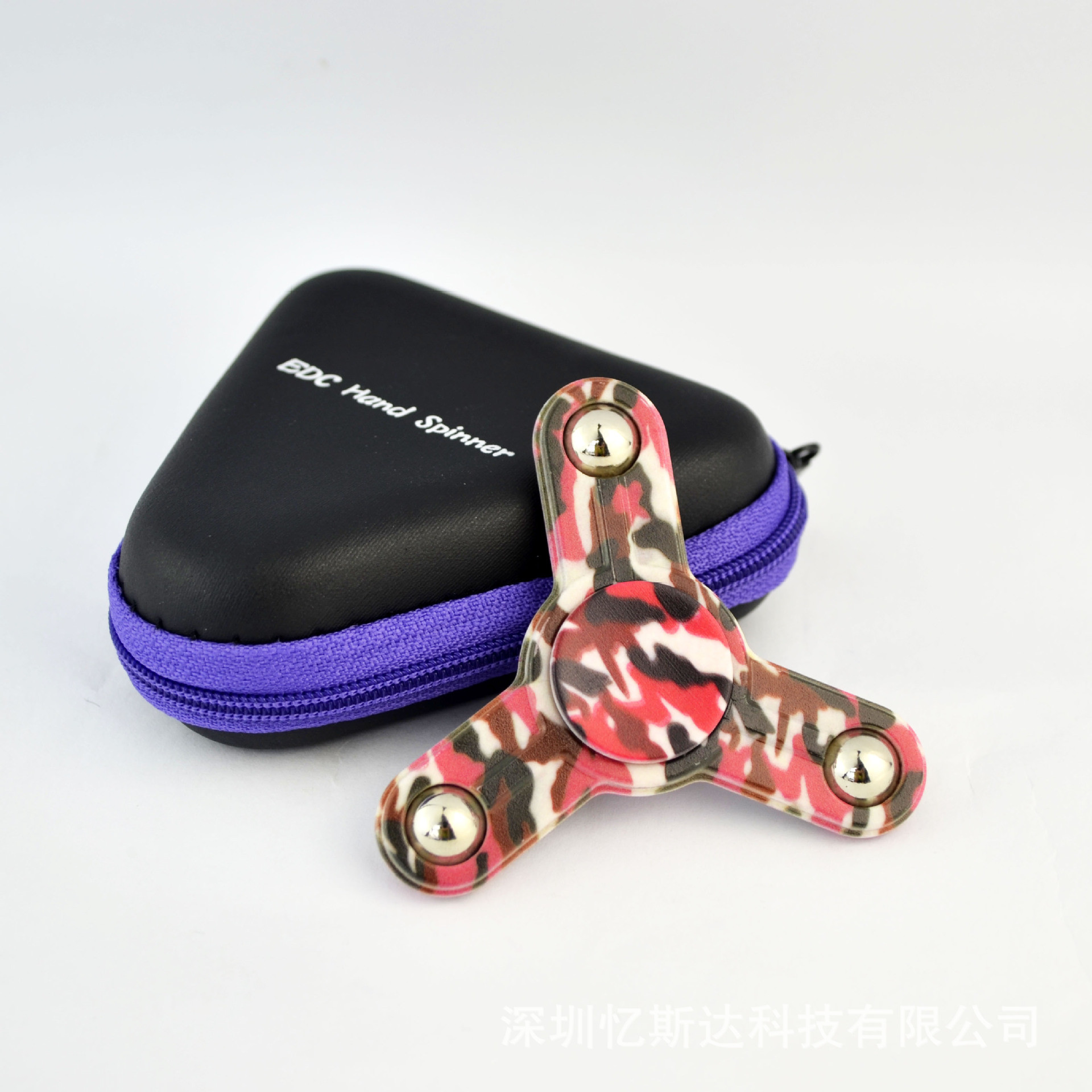 Y Shaped Ball Bearing Metal Fidget Spinner Red Camo