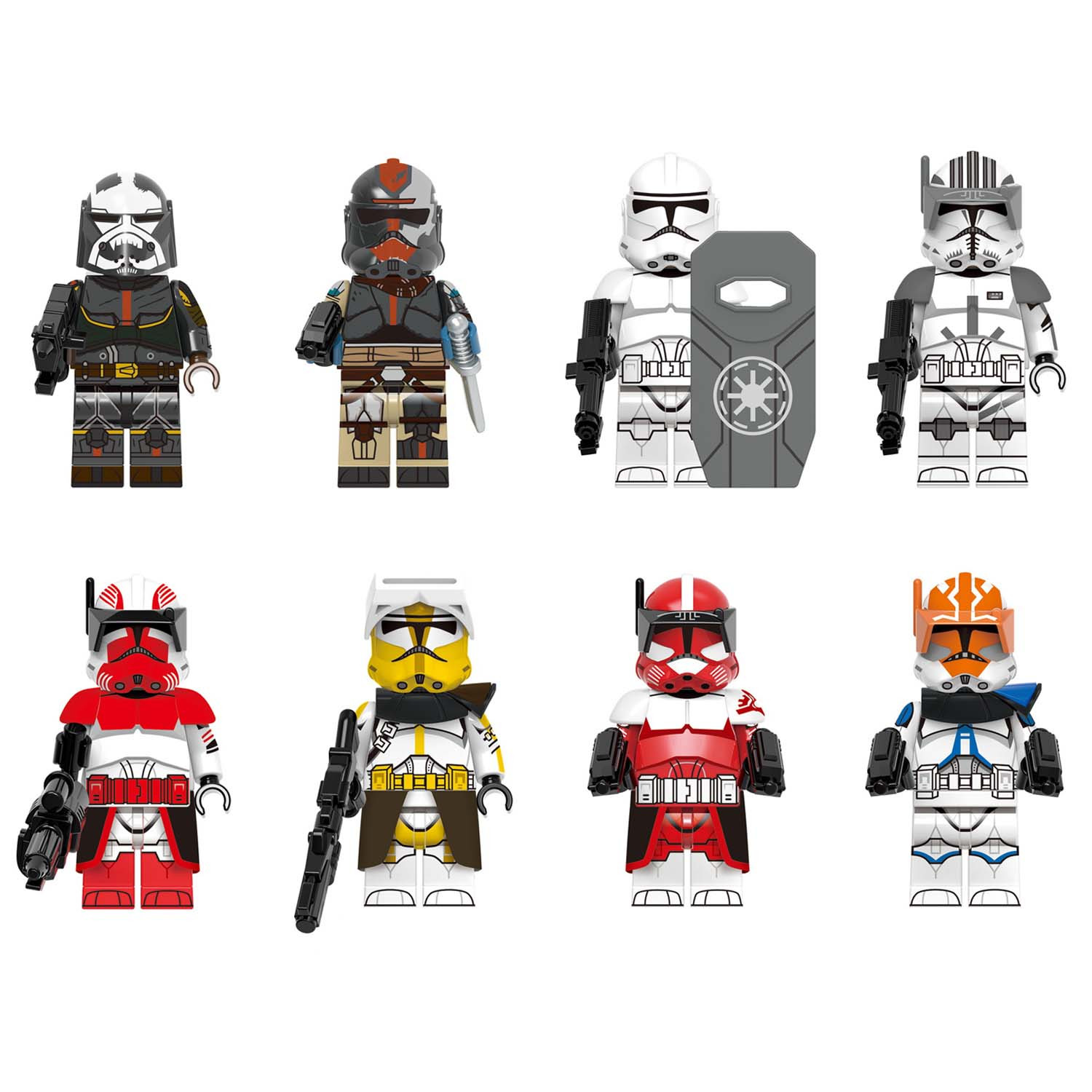 Star Wars Wrecker Hunter Trooper Brick Minifigure Custom Set 8 Pcs