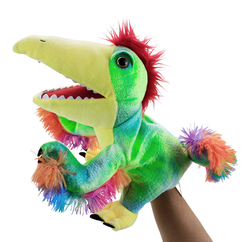 Rainbow Dino Hand Puppet Dinosaur Plush Toy