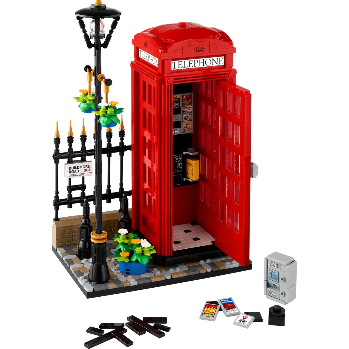 Ideas Red London Telephone Box 21347 Brick Building Kit