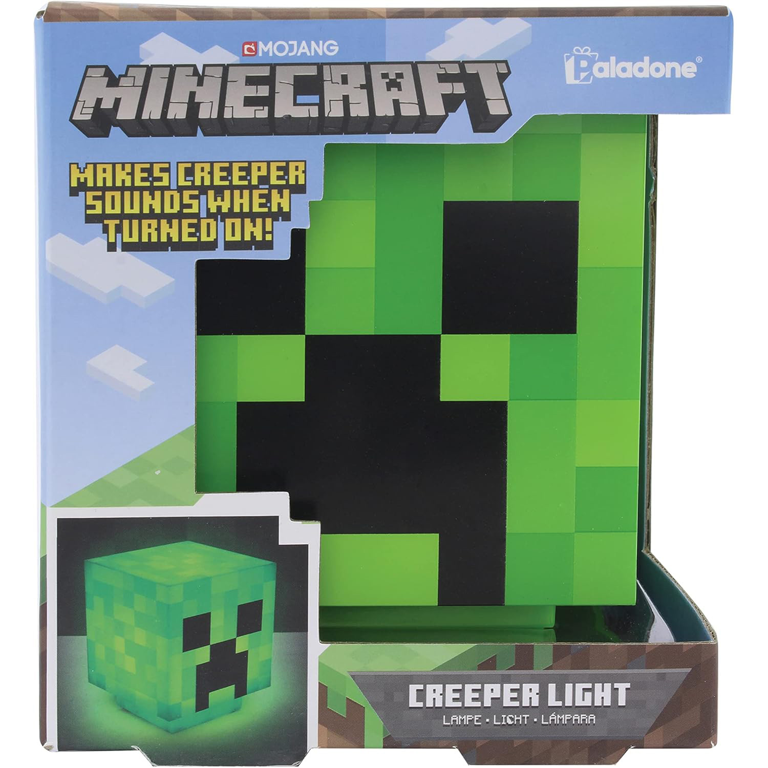 Paladone Minecraft Charged Creeper Light with Creeper Sounds Desk Light Nightlight