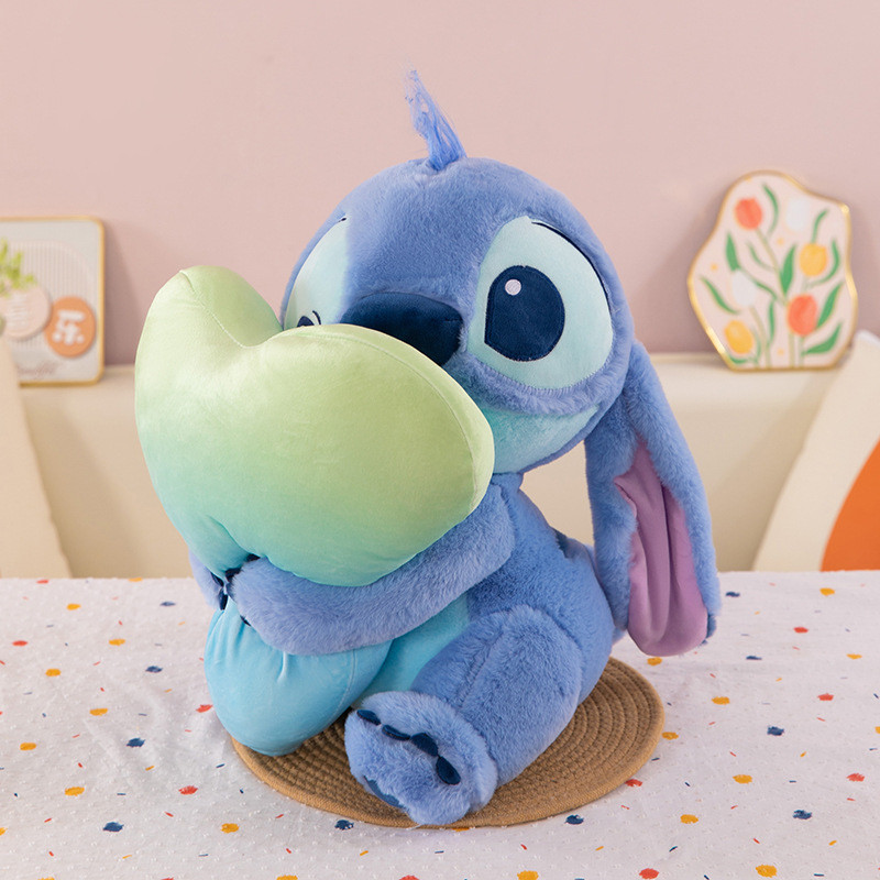 Disney Stitch Hugging Heart Soft Stuffed Plush Multiple Sizes