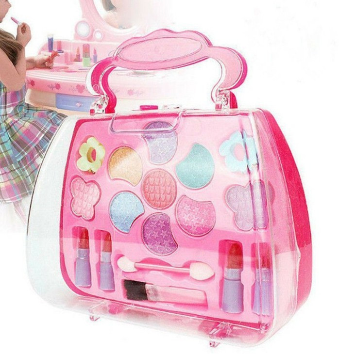 Little Girls Make Up Case and Cosmetic Set – Pretend Play Kids Beauty Salon
