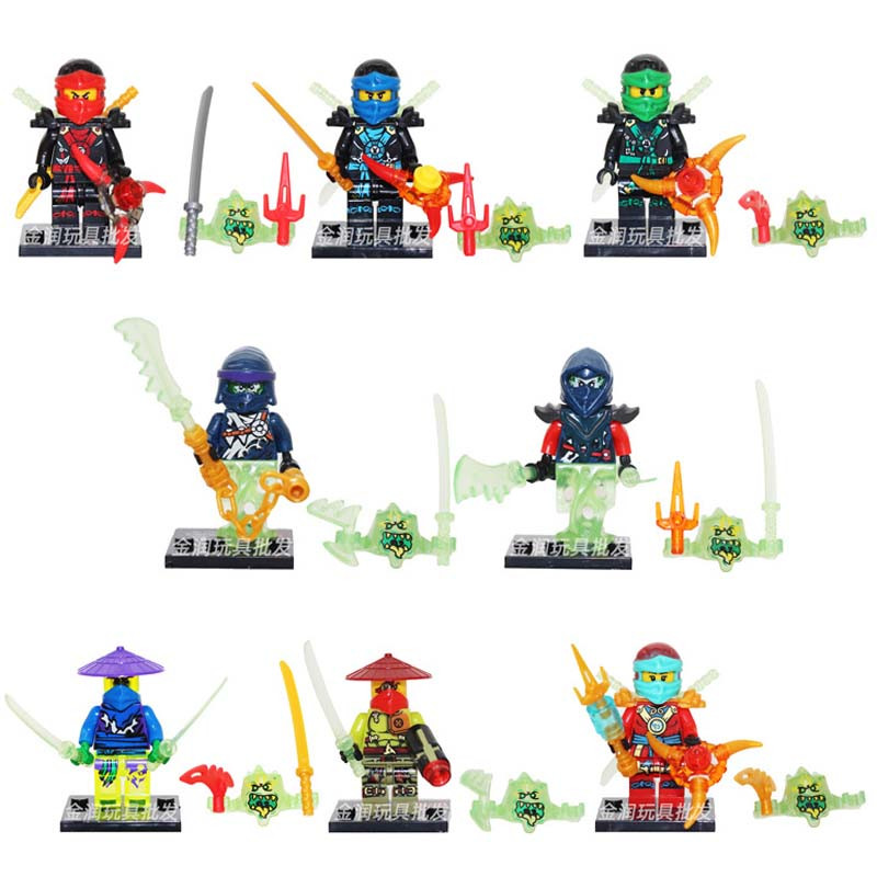Ninjago Ghost Warriors Characters Brick Minifigure Custom Set 8 Pcs