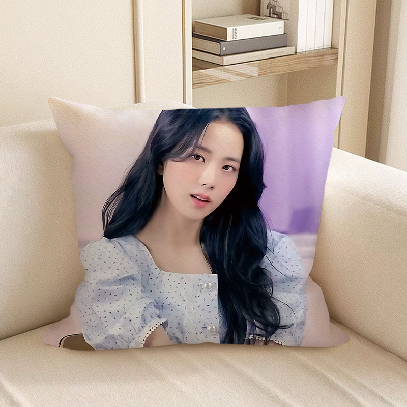 Blackpink Jisoo Purple Background Soft Stuffed Plush Pillow Multiple Sizes