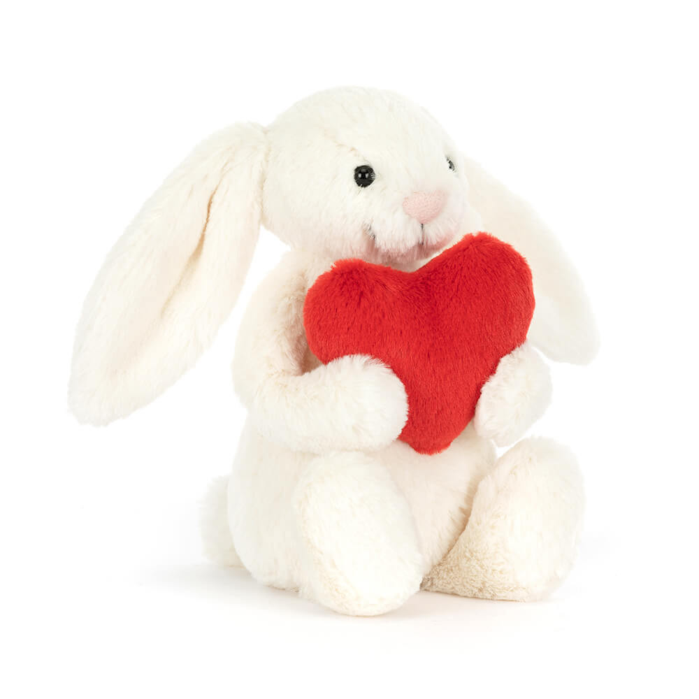 Jellycat Amuseables Bashful Red Love Heart Bunny Medium Soft Stuffed Plush Valentine's Day - 31cm