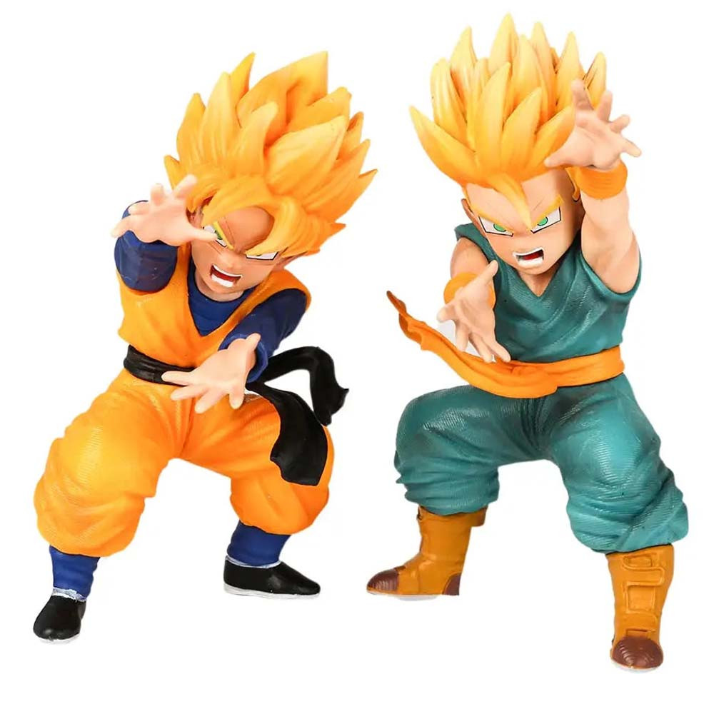 Dragon Ball Z Kid Goten Trunks Kamehameha Figure Statue Set 2 Pcs