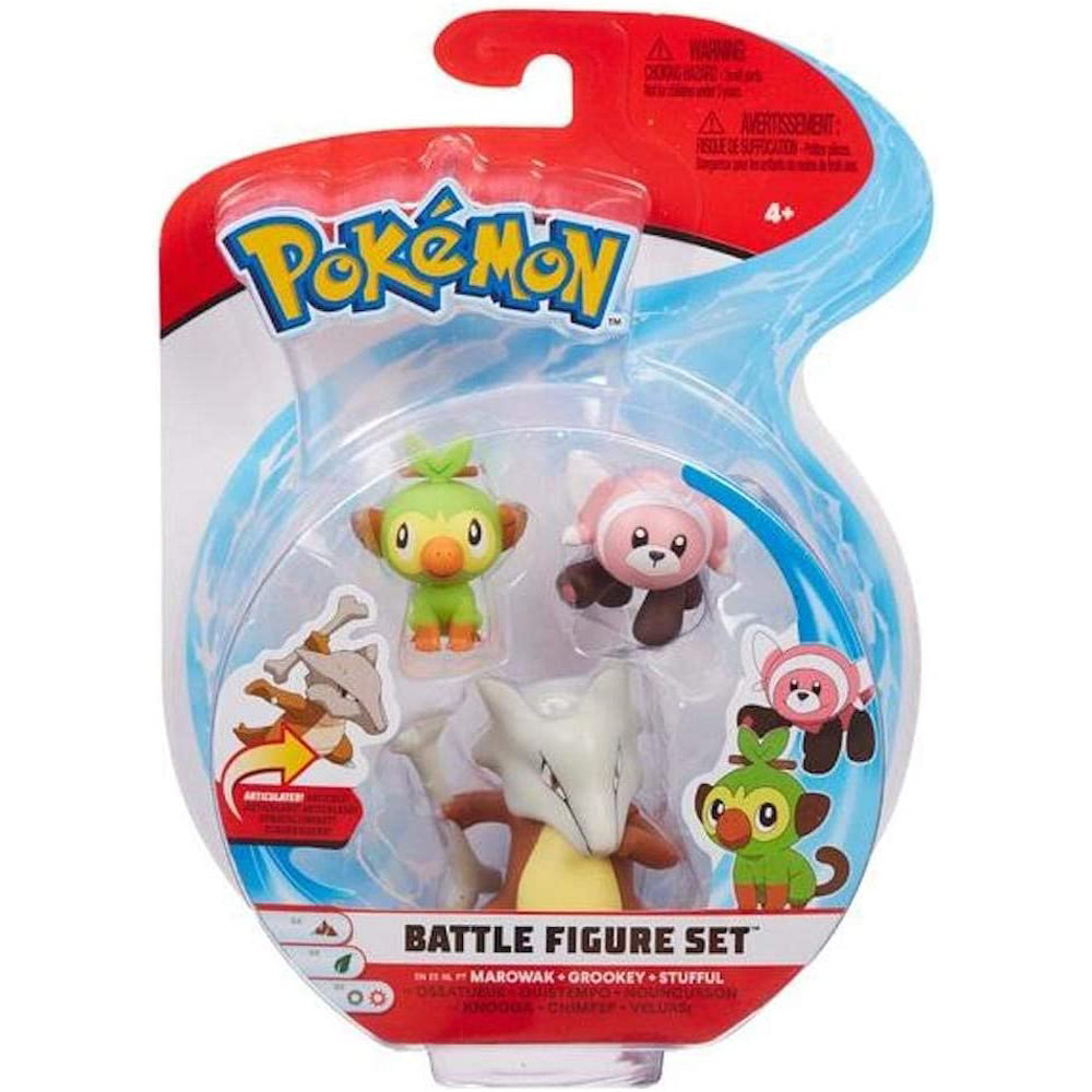 Pokemon Battle Figure Set Marowak Grookey Stufful