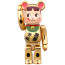 Bearbrick Fujiya Peko Chan Lucky Cat Gold 1st Version 400% Figure 28cm 11.02inches