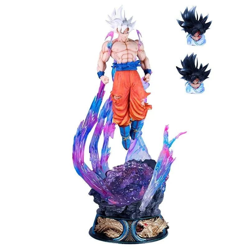 Ultra Instinct Omen Goku From Dragon Ball Super GK Face Changeable Figure Statue With Lighting Effect