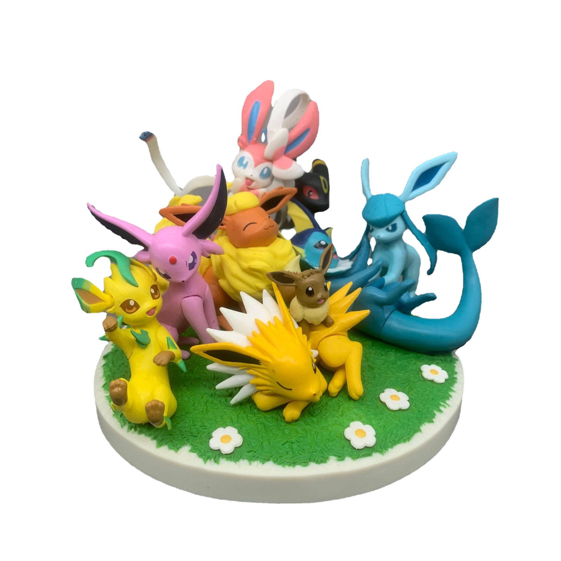Eevee Jolteon Flareon Vaporeon Espeon Umbreon Leafeon Glaceon Sylveon From Pokemon Figure Statue Family Set