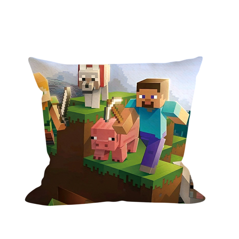 Minecraft Alex & Steve With Animals Soft Stuffed Plush Pillow Multiple Sizes