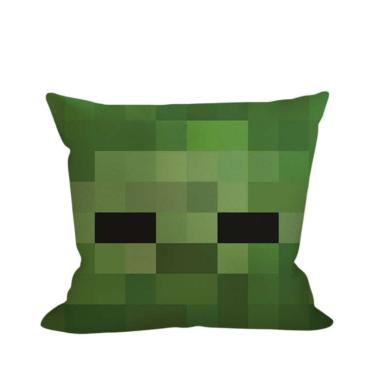 Minecraft Zombie Head Soft Stuffed Plush Pillow Multiple Sizes