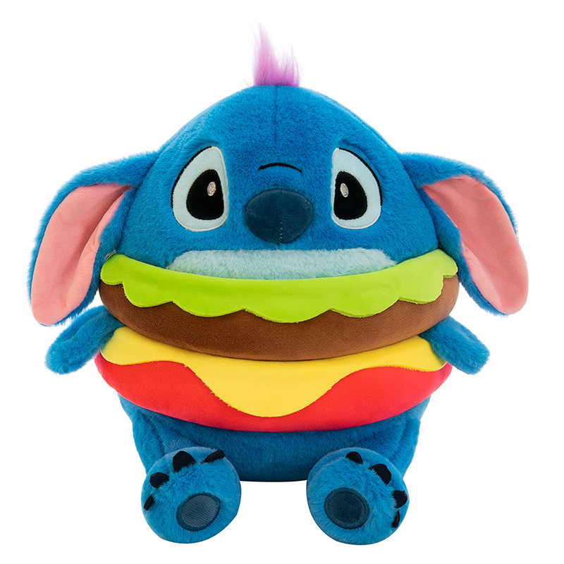 Disney Stitch Hamburger Soft Stuffed Plush Multiple Sizes