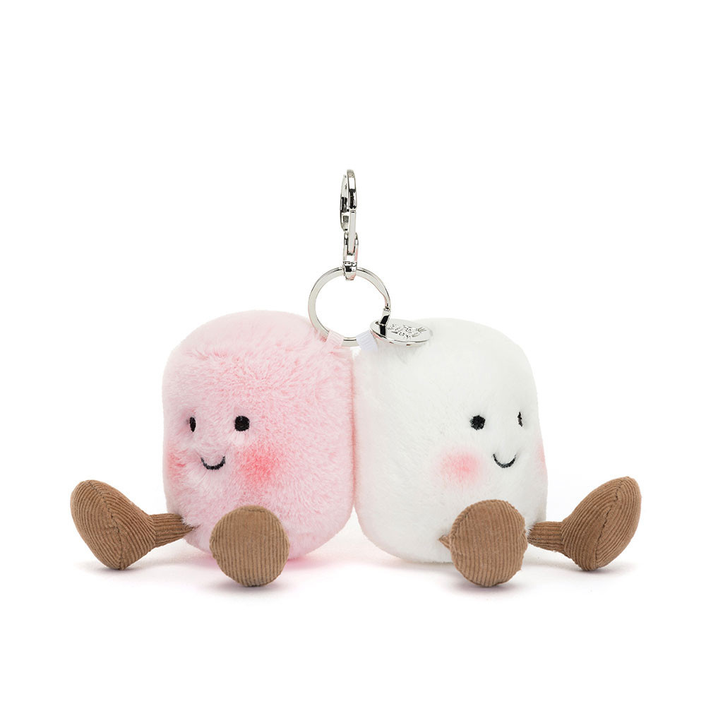 Jellycat Amuseables Pair Of Marshmallows Bag Charm 13cm 5.11inches