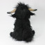 Living Nature Highland Cow Black Plush Toy 25cm 9.8inches